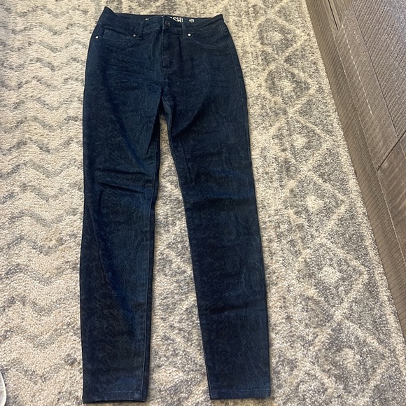 High Rise Snakeskin Print Skinny Jeans - Picture 3 of 5